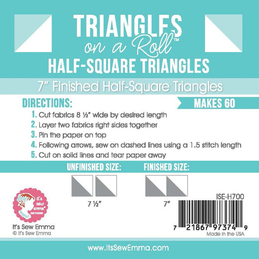 Triangles on a Roll 178 mm Half Square 50ft Roll ISE-H700 sewing and quilting product
