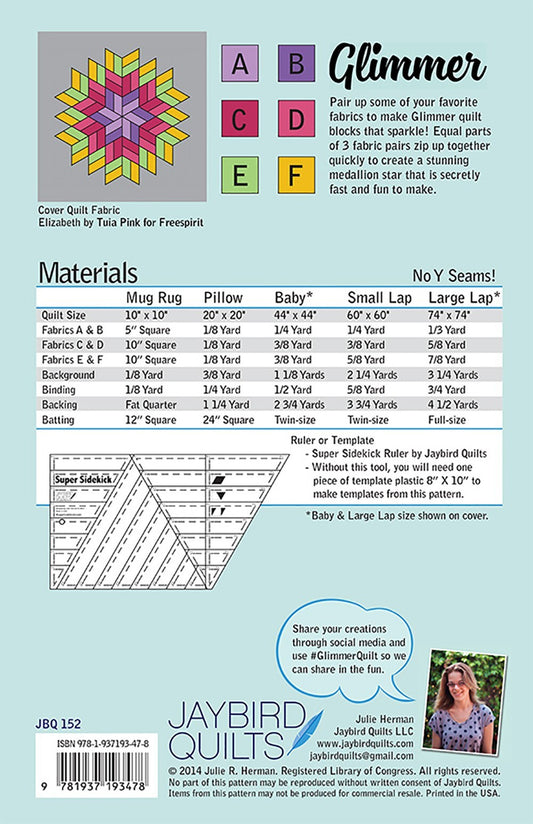 Jaybird Quilts - Glimmer Quilt Pattern , quilting and craft projects