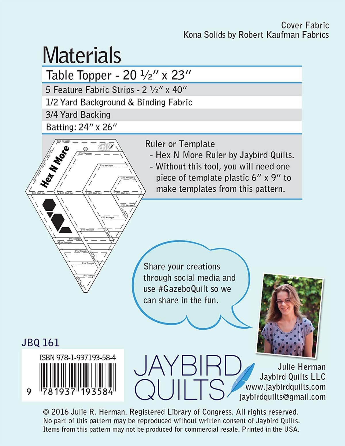 Jaybird Quilts - Gazebo Table Topper Pattern , quilting and craft projects