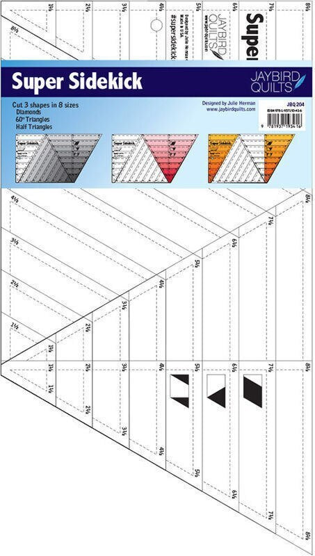 Jaybird Quilts Super Sidekick Ruler for precise cutting, marking and patchwork