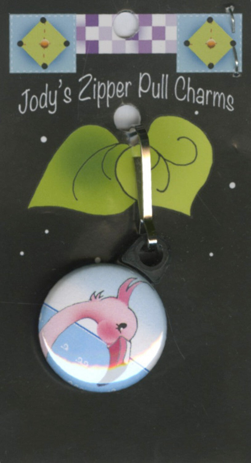 Zipper Charm - FLAMINGO for bag making and sewing projects