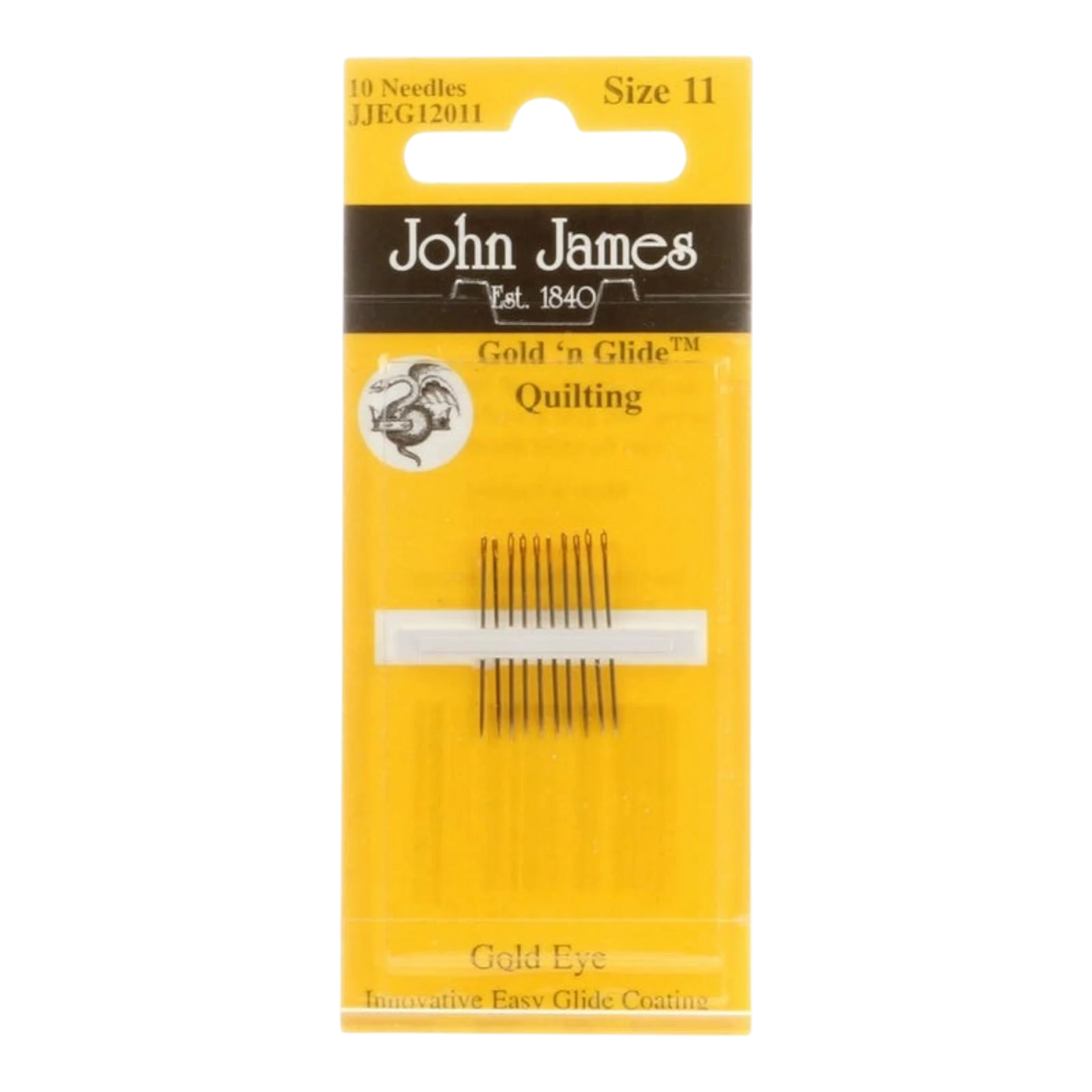 John James Gold'N Glide Between / Quilting Needles Size 11 10ct , quilting and needlework