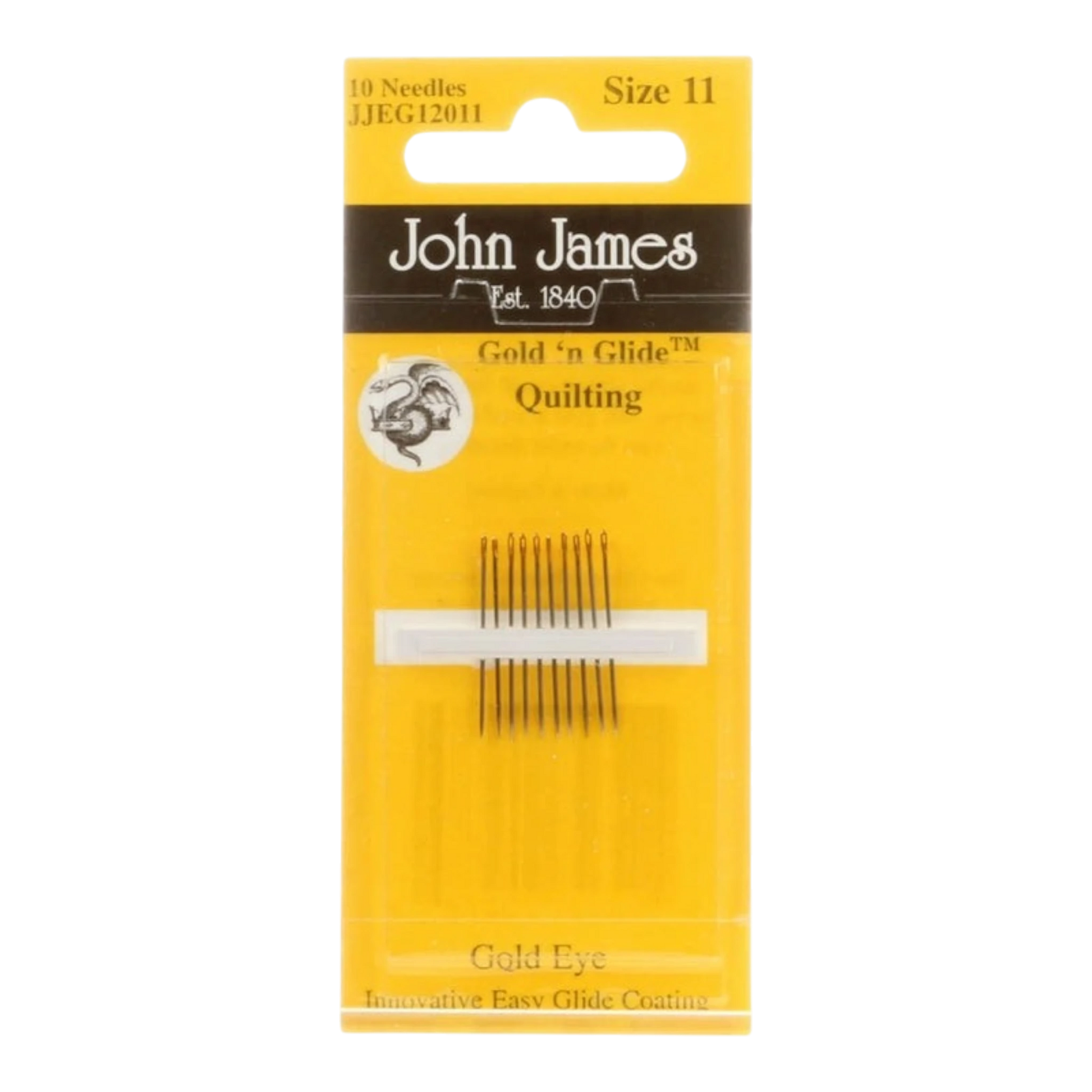 John James Gold'N Glide Between / Quilting Needles Size 11 10ct , quilting and needlework