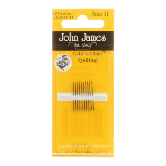 John James Gold'N Glide Between / Quilting Needles Size 11 10ct , quilting and needlework
