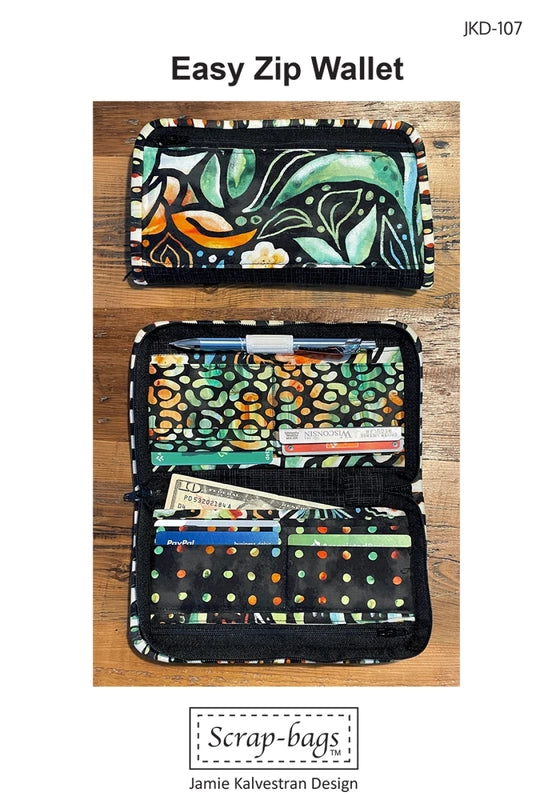Easy Zip Wallet Pattern for bag making and sewing projects