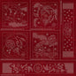 Sashiko Australia Japanese-Inspired Collection - 6 Designs CHERRY RED , piecing and stitching