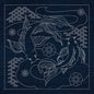 Sashiko Australia Butterfly Koi and Plum Blossom INDIGO , piecing and stitching