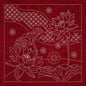 Sashiko Australia Japanese Flowers and Seven Treasures CHERRY RED , piecing and stitching