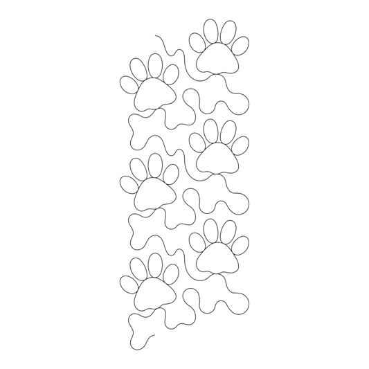 Puppy Paws Stencil 4in