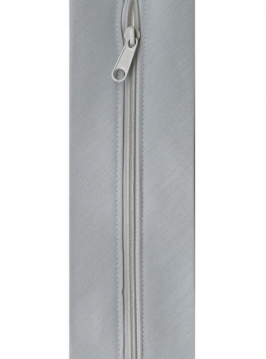Zippity-Do-Done 457 mm Zipper - Pull Light Gray for bag making and sewing projects