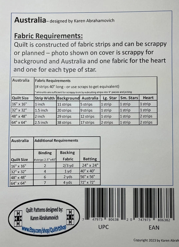 Australia Quilt Pattern , quilting and craft projects