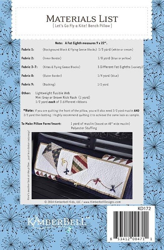 Bench Pillows Pattern - Let's Go Fly a Kite , quilting and craft projects