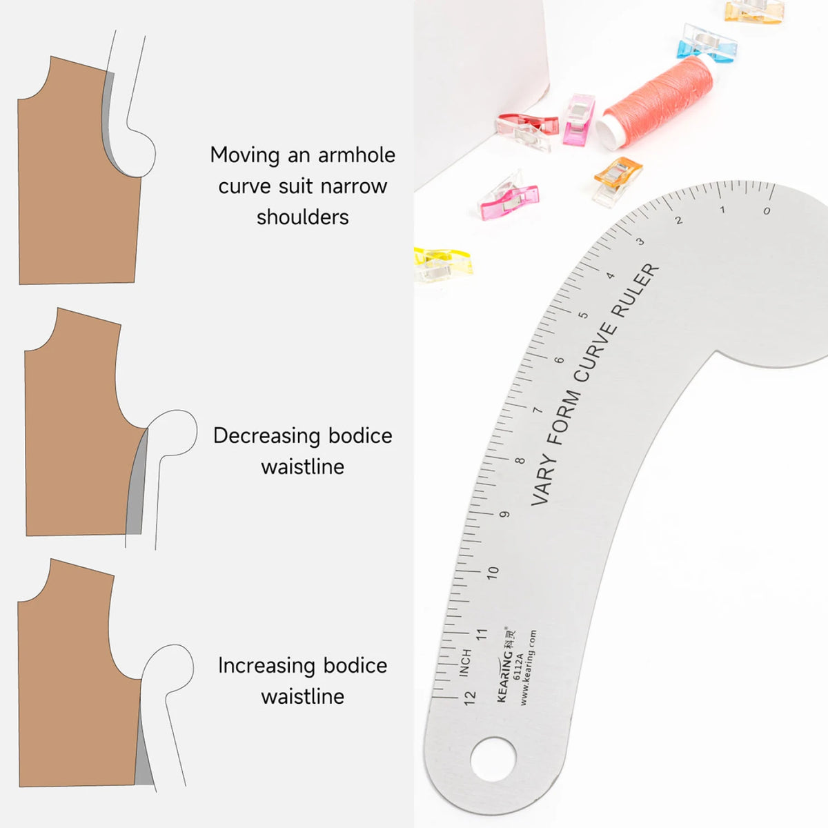 Kearing 12in Aluminium Curved Ruler