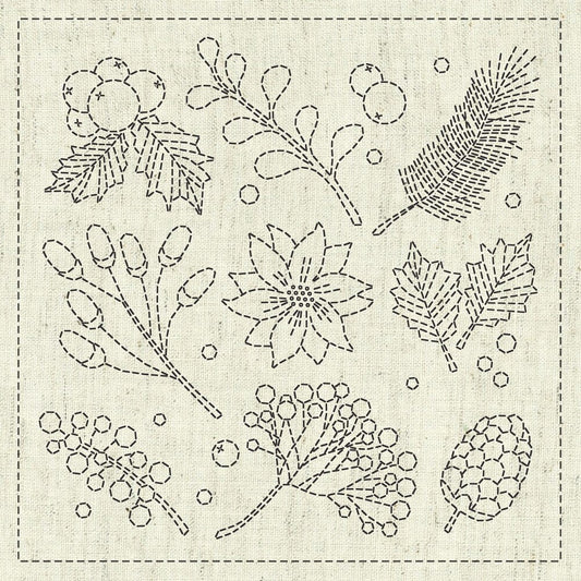 Sashiko Cloth - Little Gathering , piecing and stitching