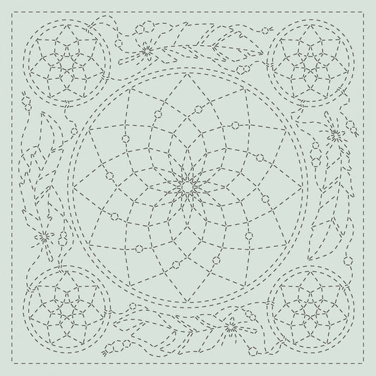 Sashiko Cloth Dreamcatcher , piecing and stitching