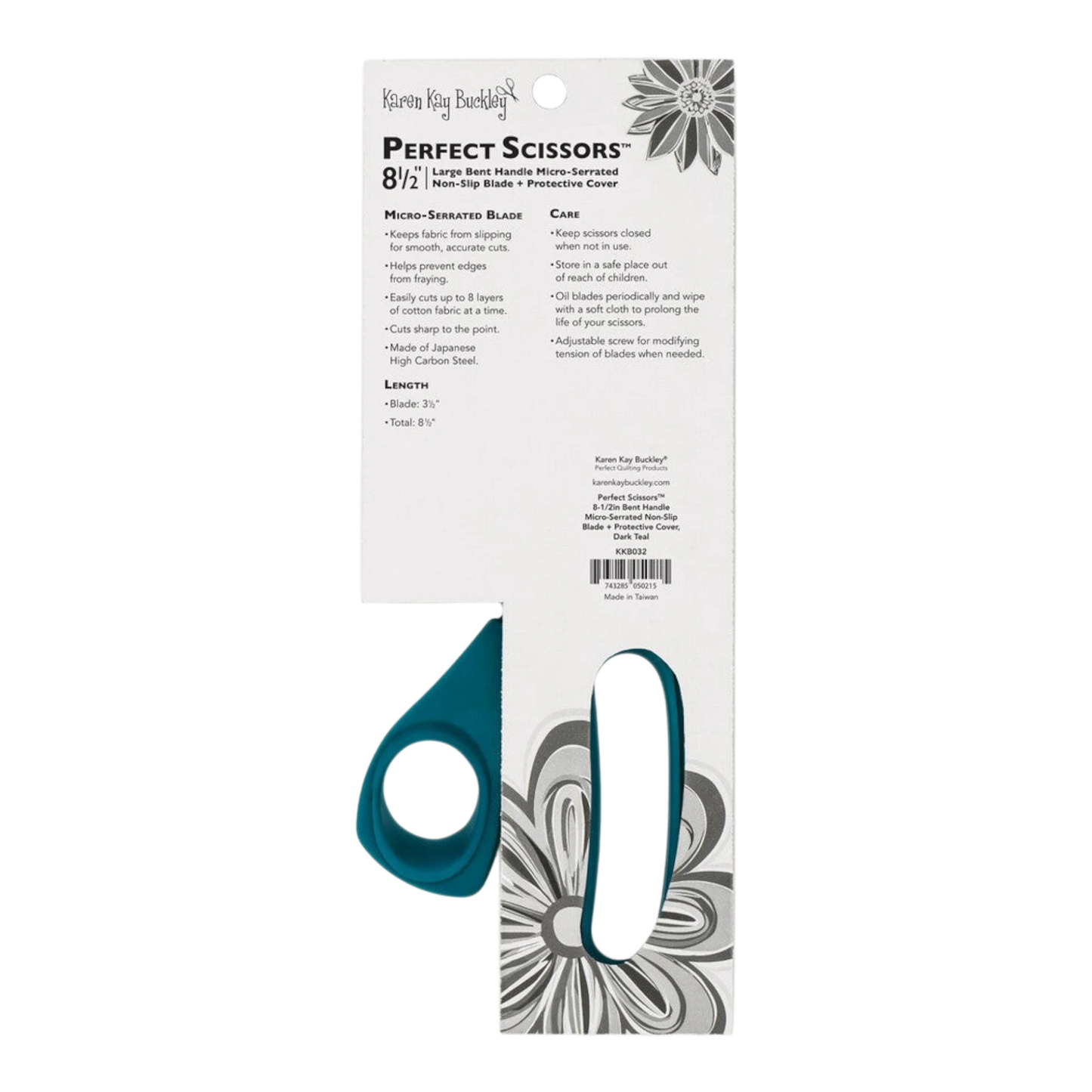 Perfect Scissors Teal 216 mm , quilting and fabric cutting