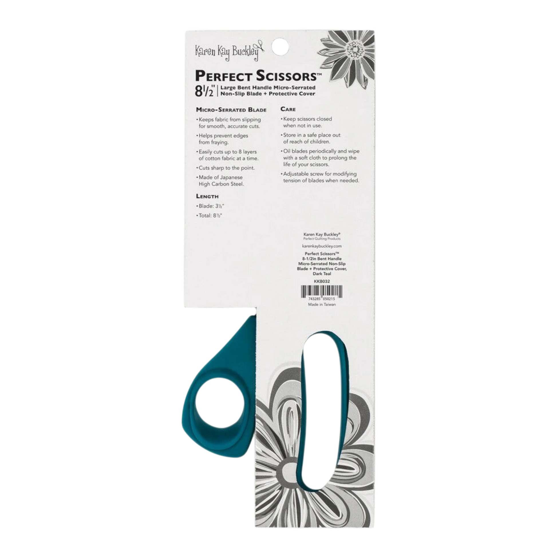 Perfect Scissors Teal 216 mm , quilting and fabric cutting