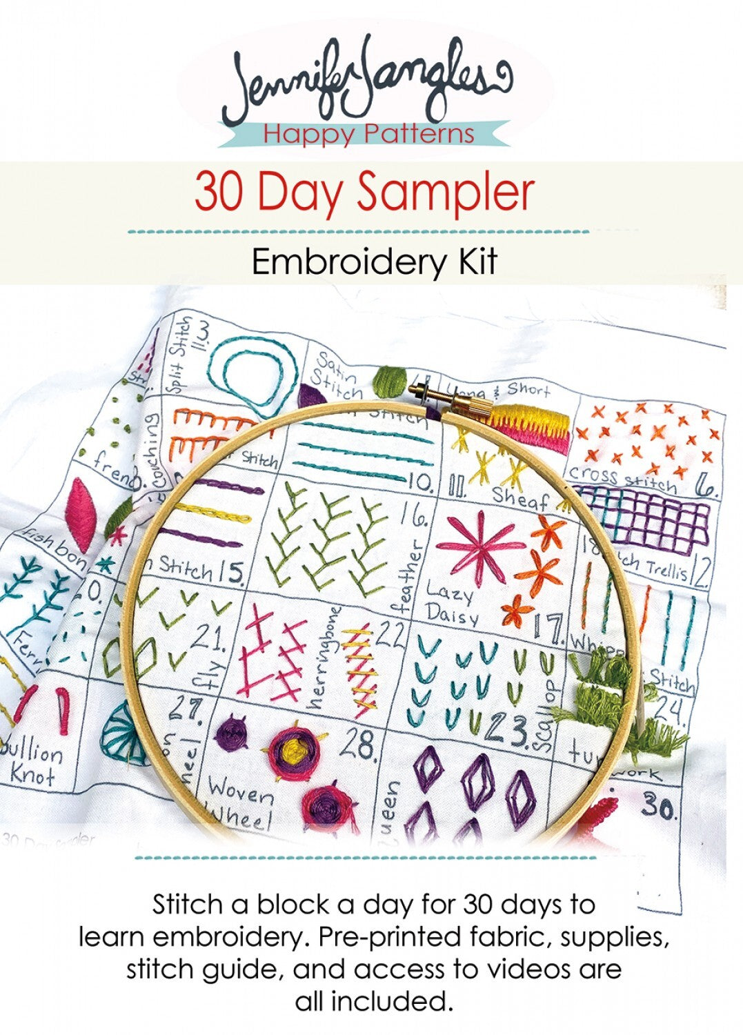 30 Day Sampler Embroidery Kit , quilting and craft projects