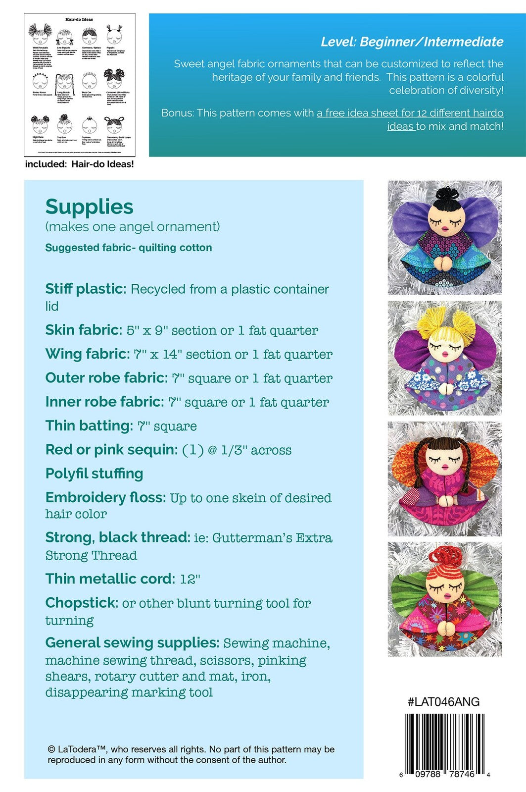 World Angels Christmas Ornaments Pattern , quilting and craft projects