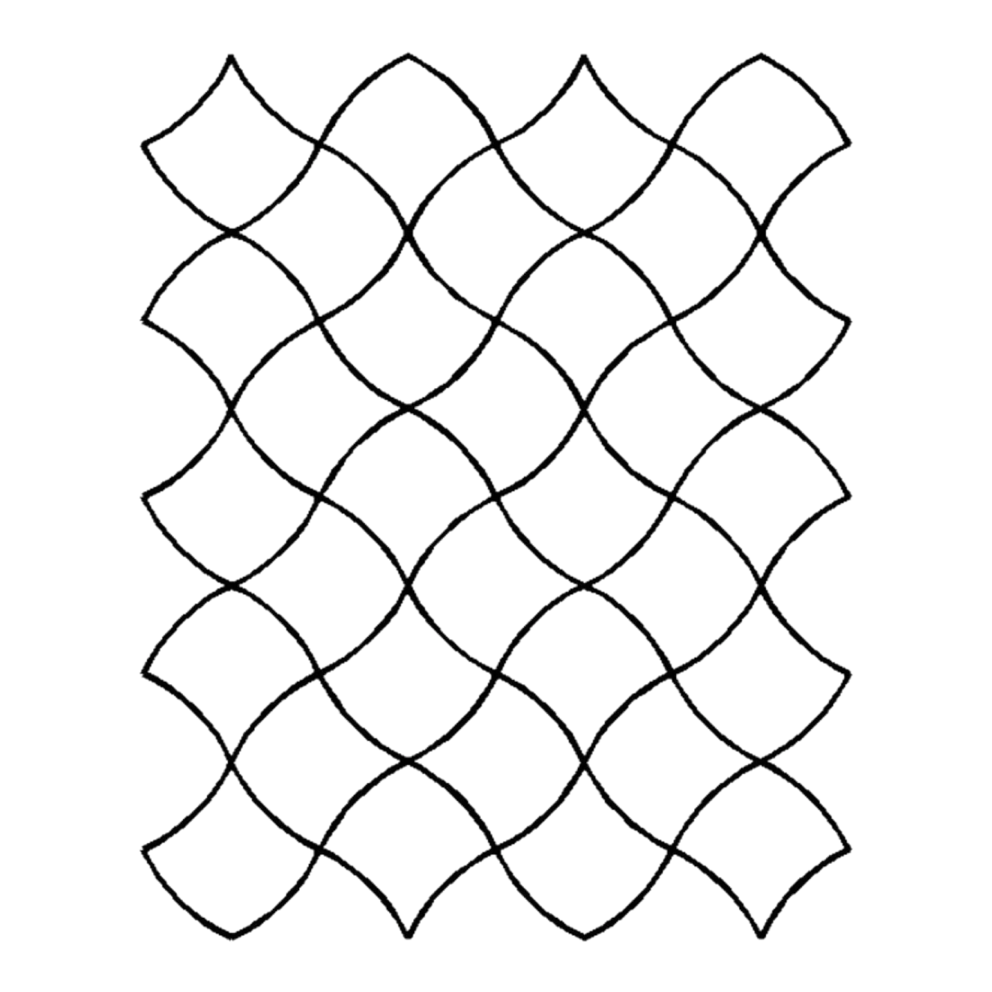 Quilt Stencil - Edyta Sitar Ripple Background 48 mm Rows for precise cutting, marking and patchwork
