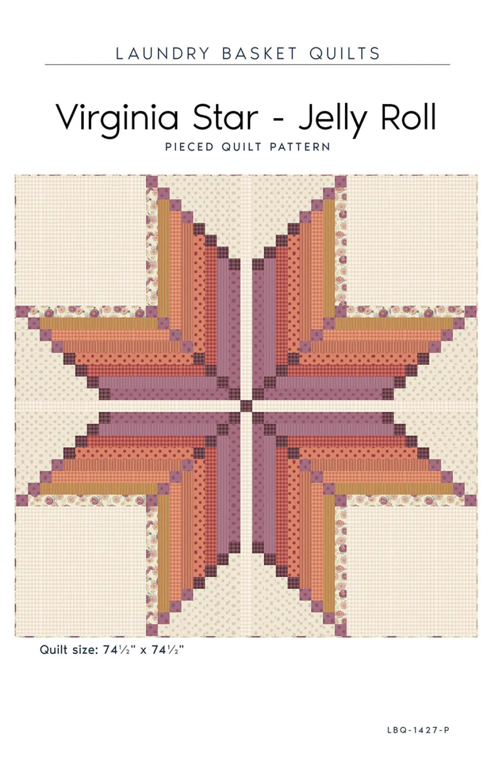 Virginia Star - Jelly Roll Quilt Pattern for patchwork, quilting and sewing