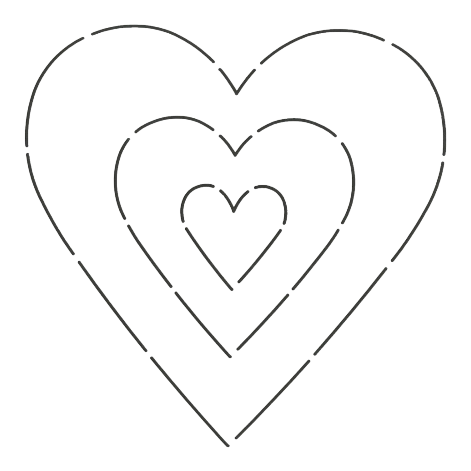 Quilt Stencil | SWEETHEART | 7 x 178 mm for precise cutting, marking and patchwork