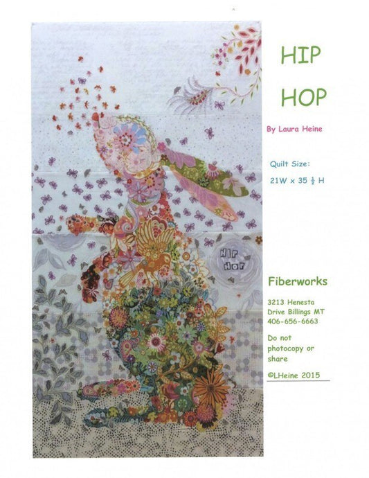 Laura Heine Hip Hop Rabbit Collage Pattern , quilting and craft projects