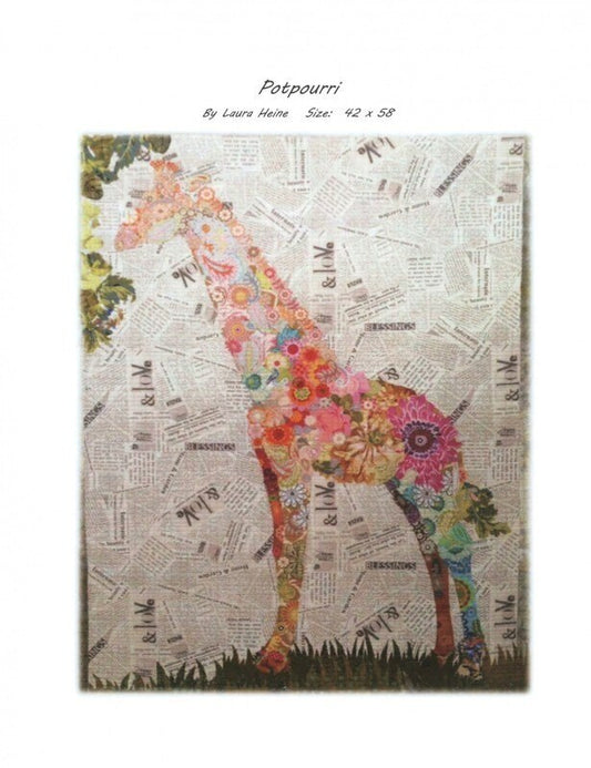Laura Heine Potpourri Giraffe Collage Pattern , quilting and craft projects