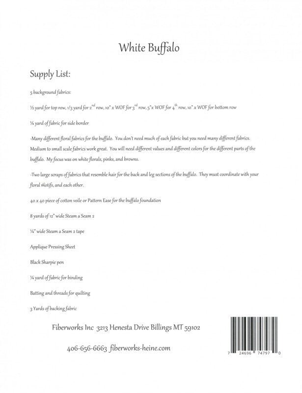 Laura Heine - White Buffalo Collage Pattern , quilting and craft projects