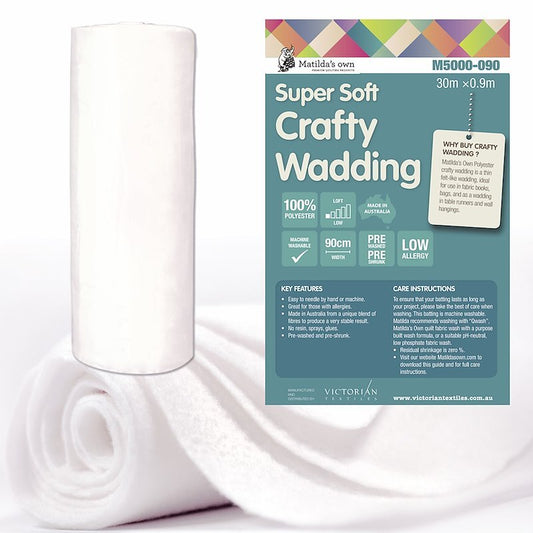 Matilda's Own Crafty Wadding - 900 mm , quilting and structured projects