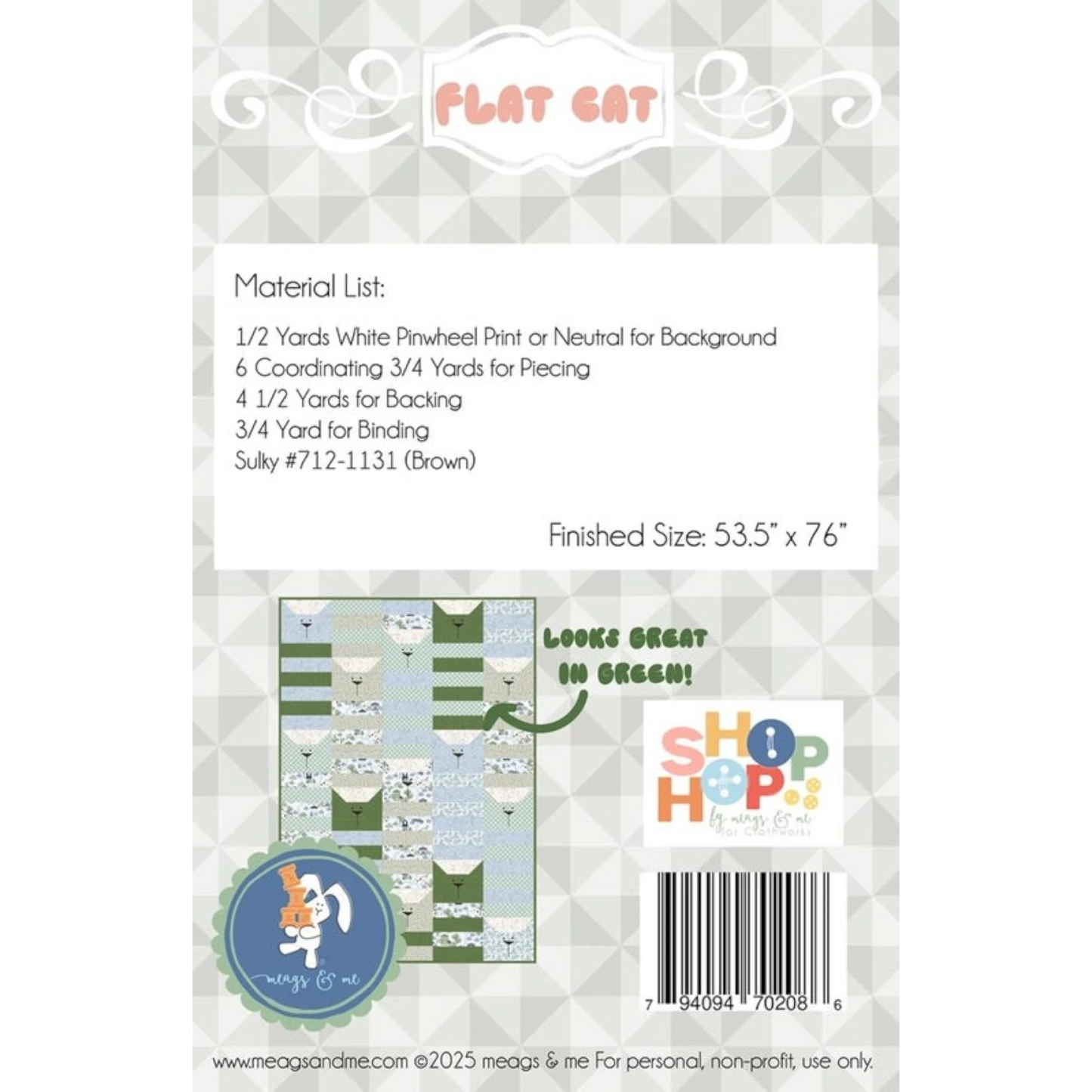 Flat Cat Quilt Pattern , quilting and craft projects