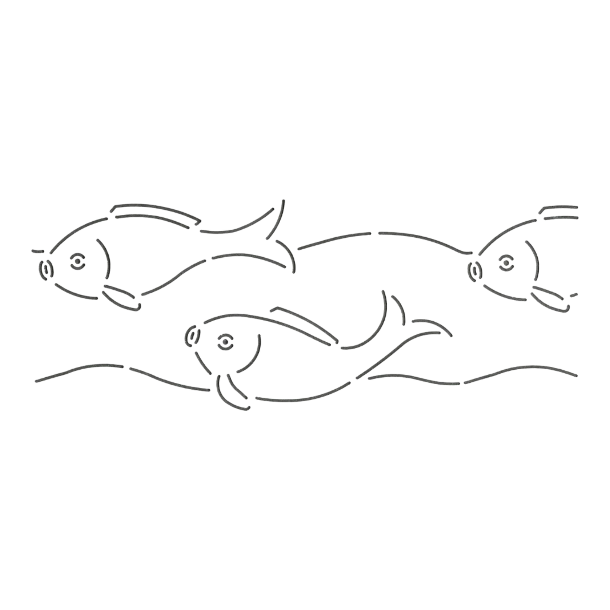 Quilt Stencil - Fish Border 102 mm for precise cutting, marking and patchwork