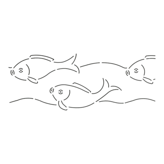 Quilt Stencil - Fish Border 102 mm for precise cutting, marking and patchwork