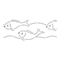 Quilt Stencil - Fish Border 102 mm for precise cutting, marking and patchwork