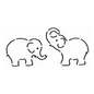 Quilt Stencil - ELEPHANTS 102 mm for precise cutting, marking and patchwork