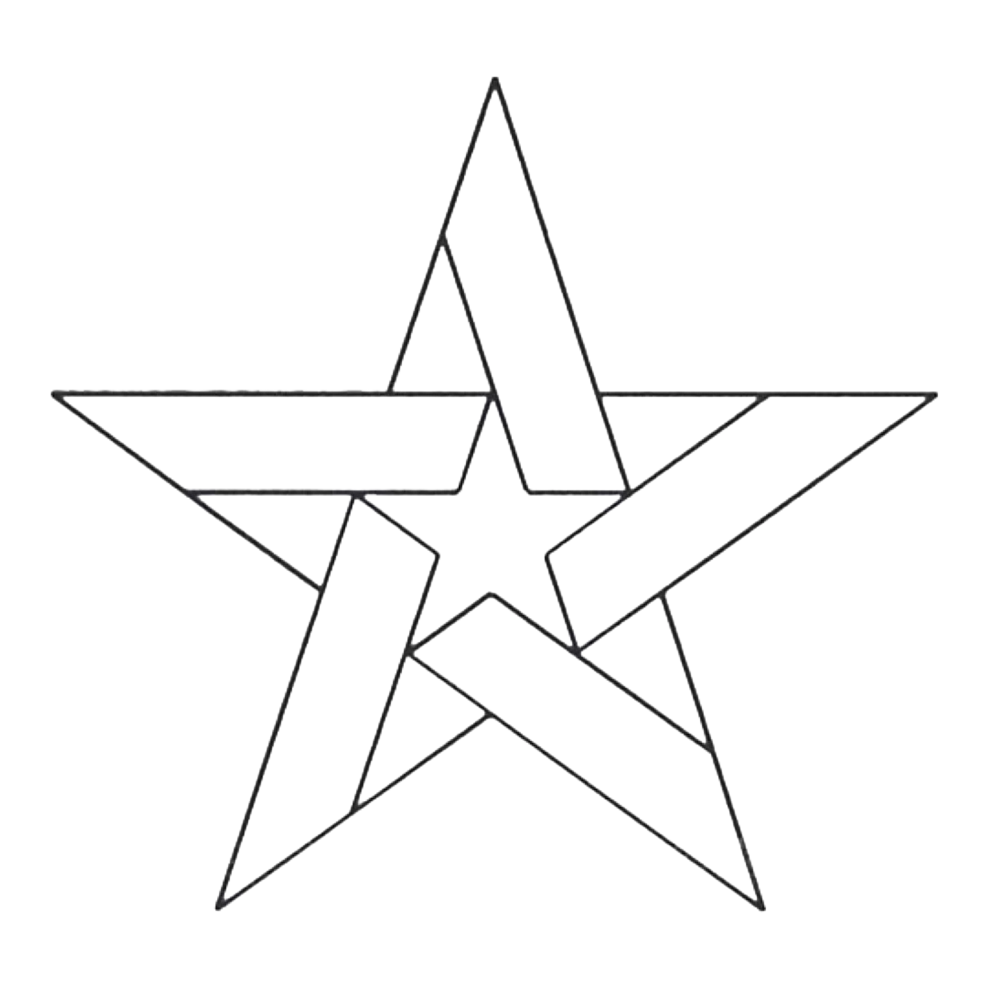 Quilt Stencil Five Pointed Star - 203 mm for precise cutting, marking and patchwork