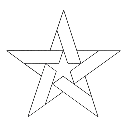 Quilt Stencil Five Pointed Star - 203 mm for precise cutting, marking and patchwork
