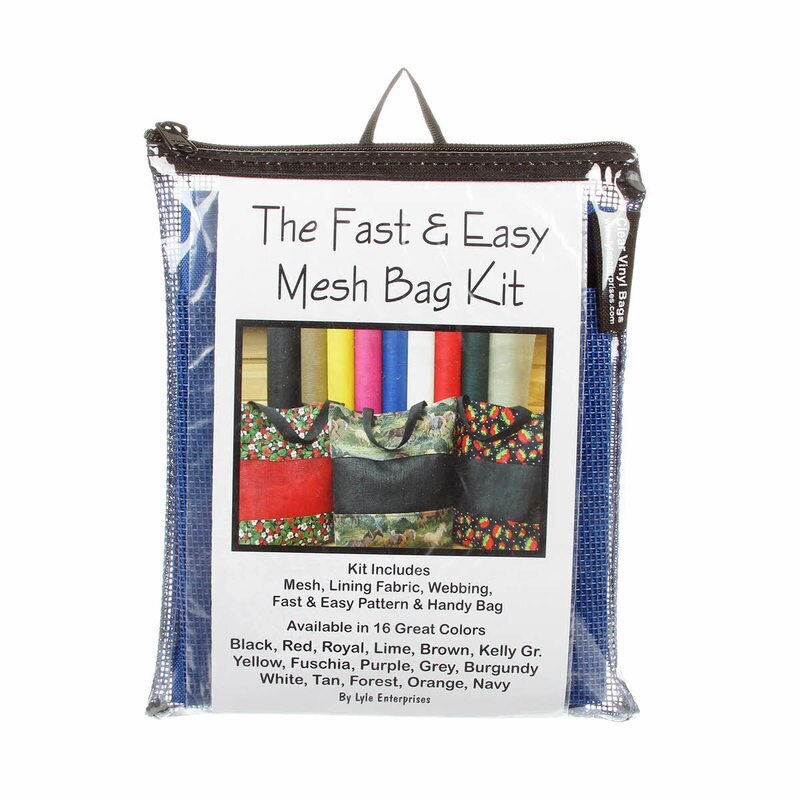 Fast and Easy BLACK Mesh Bag Kit for bag making, sewing and creative projects