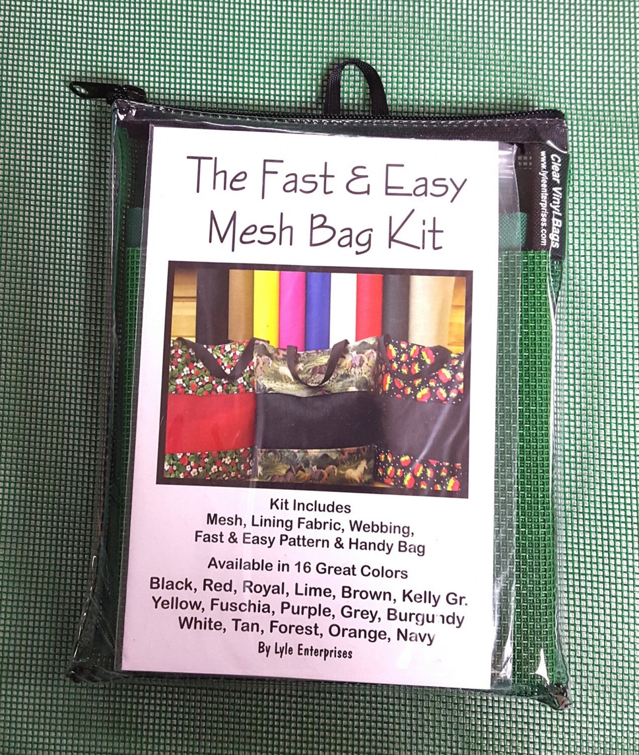 Fast and Easy BLACK Mesh Bag Kit for bag making, sewing and creative projects