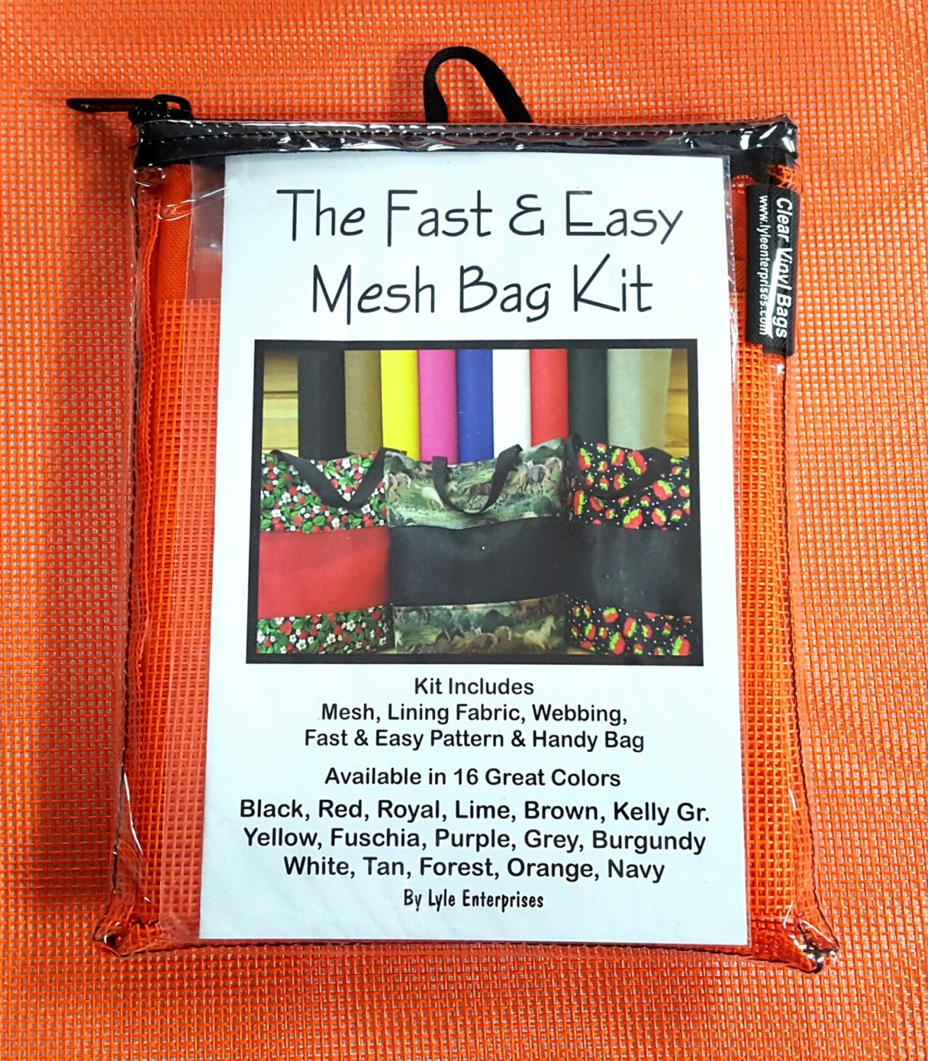 Fast and Easy BLACK Mesh Bag Kit for bag making, sewing and creative projects