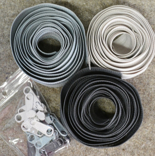Pam Damour Reversible Coil Zippers - The Silver Lining for bag making and sewing projects