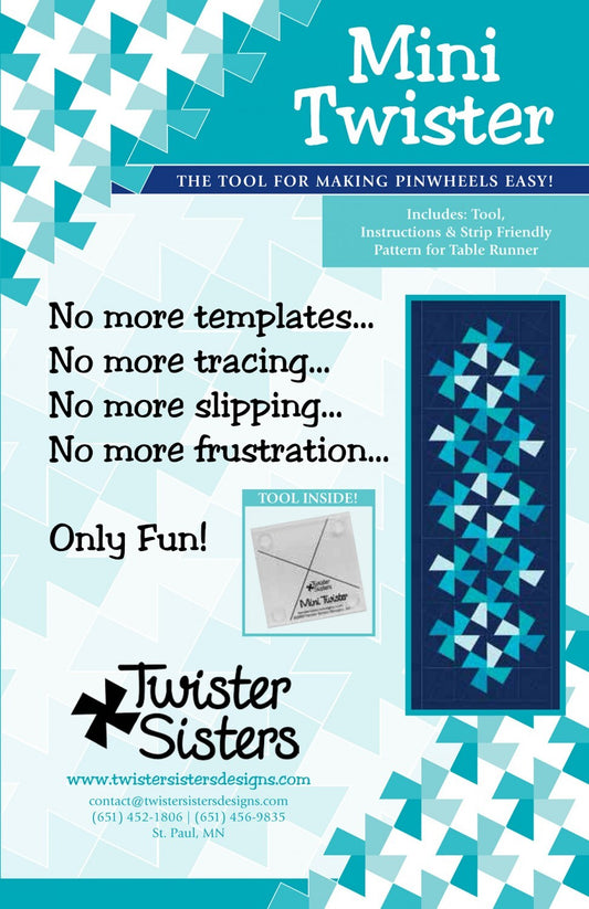 Mini Twister Pinwheel Template for precise cutting, marking and patchwork