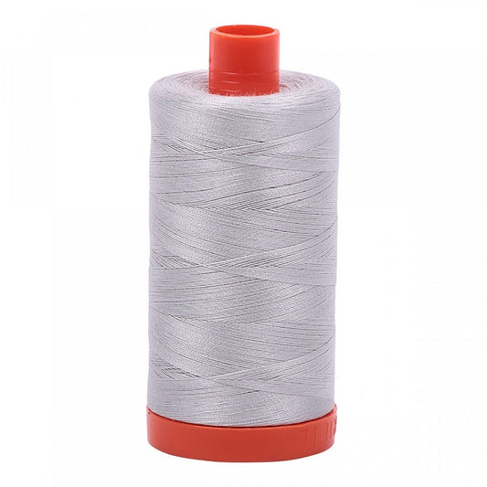 Aurifil Mako Cotton Thread 40wt – Aluminium for patchwork, quilting and sewing