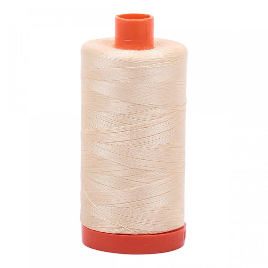 Mako Cotton Thread 50wt - Butter for patchwork, quilting and sewing