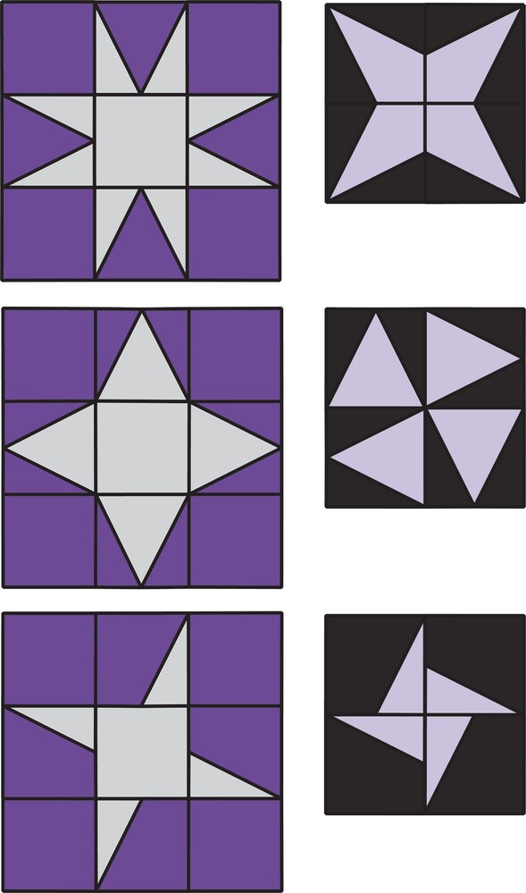 Perfect Patchwork Templates Set R Peaky & Spike for garment repair, mending and sewing projects