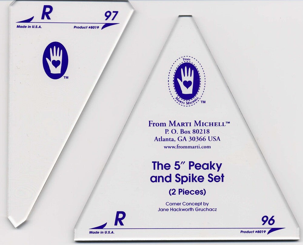 Perfect Patchwork Templates Set R Peaky & Spike for garment repair, mending and sewing projects