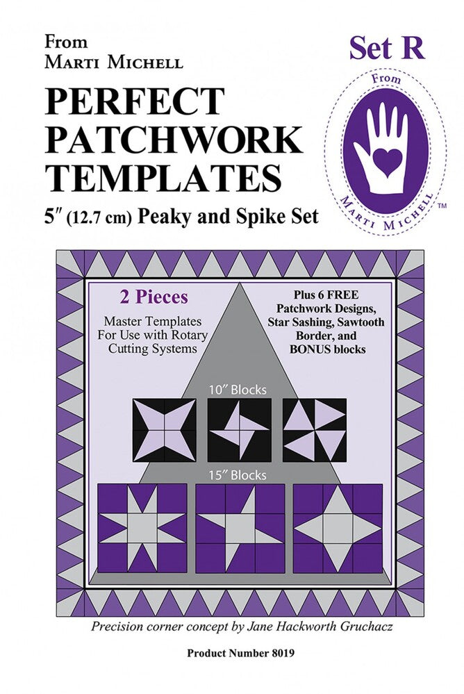 Perfect Patchwork Templates Set R Peaky & Spike for garment repair, mending and sewing projects