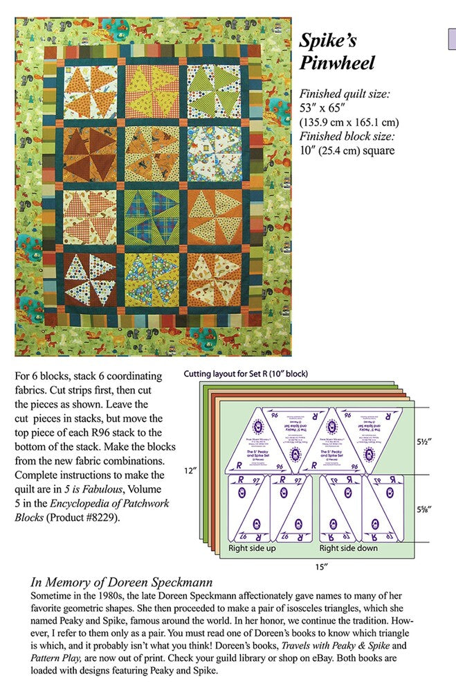Perfect Patchwork Templates Set R Peaky & Spike for garment repair, mending and sewing projects