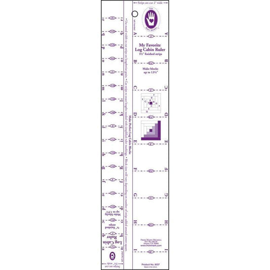 Marti Michell - My Favourite Log Cabin Ruler - 3/4 to 1 1/51 mm Log Cabin Strips for precise cutting, marking and patchwork