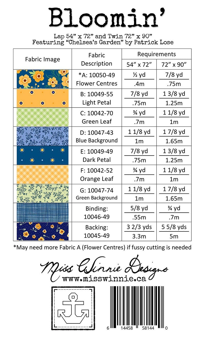 Bloomin' Quilt Pattern , quilting and craft projects